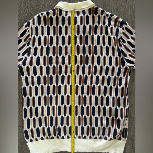 Bound Messina Knit Polo Size Small White/Brown/Black - Picture 3 of 6